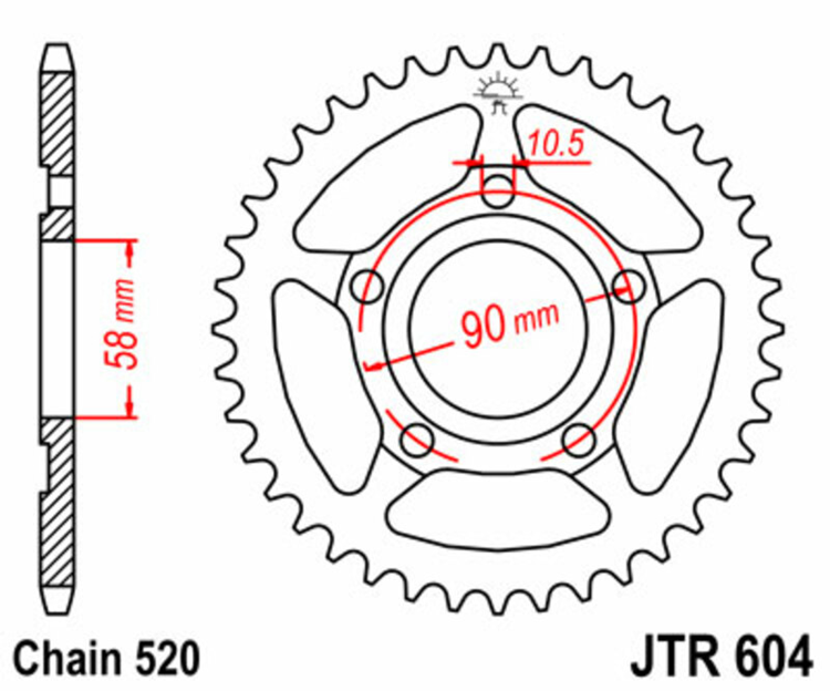 CORONA JT 604 de acero con 36 dientes